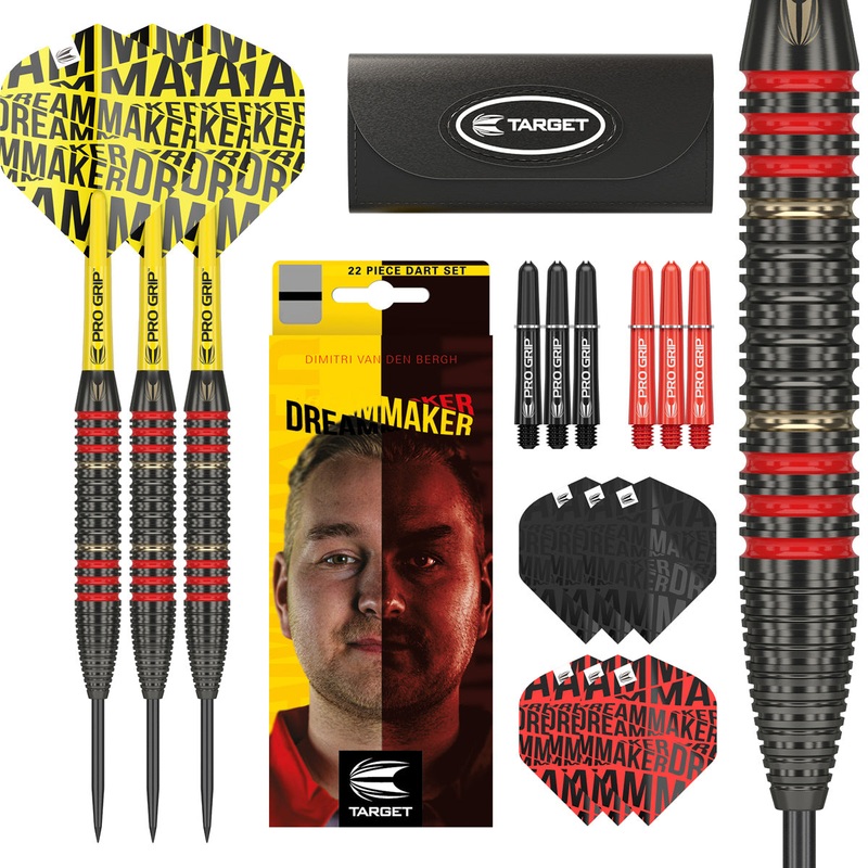 Dimitri van den Bergh Brass Steel Tip Darts by Target 22 Gram