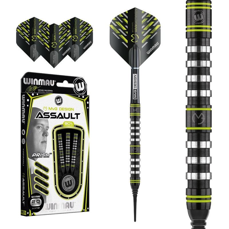 Michael Van Gerwen MVG Assault 90% Tungsten Soft Tip Darts by Winmau 20 Gram