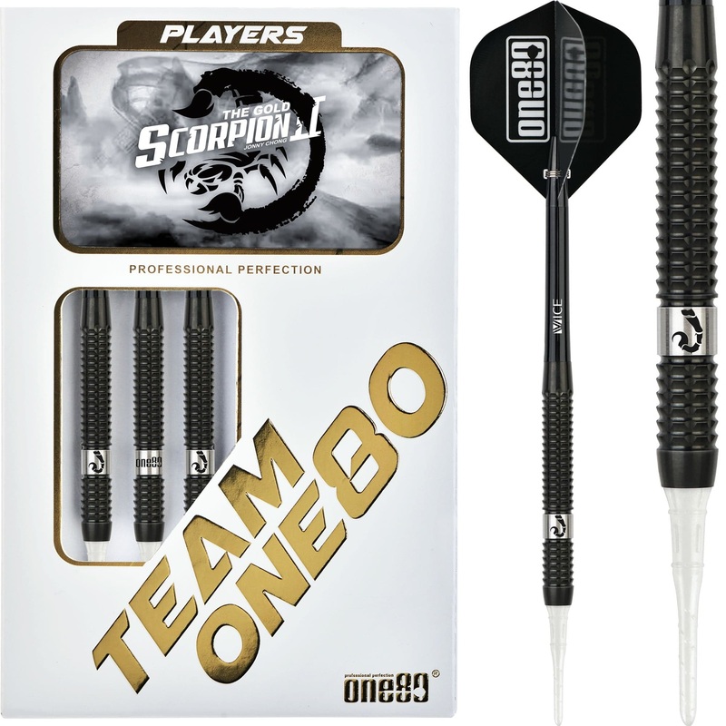 *One80 Jondy Chong Darts – Soft Tip – V2 – The Gold Scorpion – Black – 21g 21g