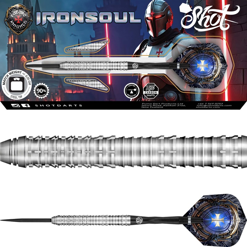Shot – Future Knights Ironsoul Darts – Steel Tip – 90% Tungsten – 23g 24g 26g 23 grams