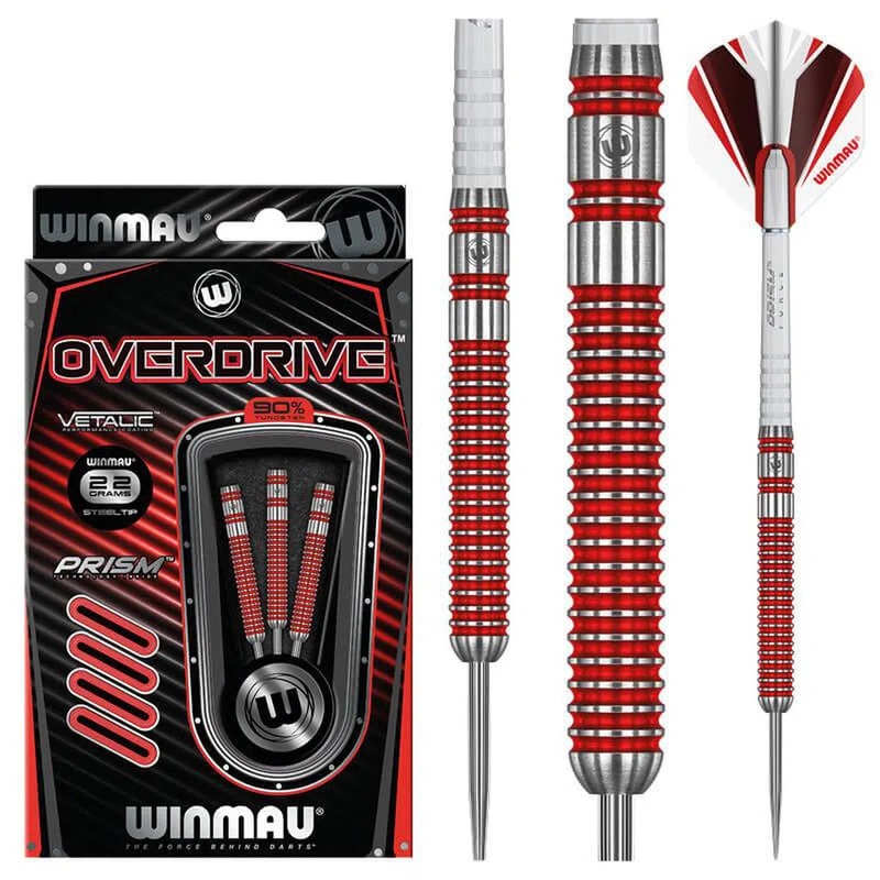 Winmau Overdrive 90% Tungsten Steel Tip Darts 22 GRAM