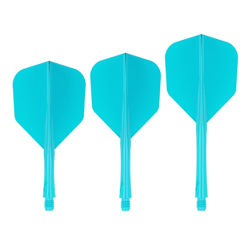 Caliburn SUP Lite Dart Flights – Moulded Flight & Shaft – Standard No6 – Lucent Cyan Short