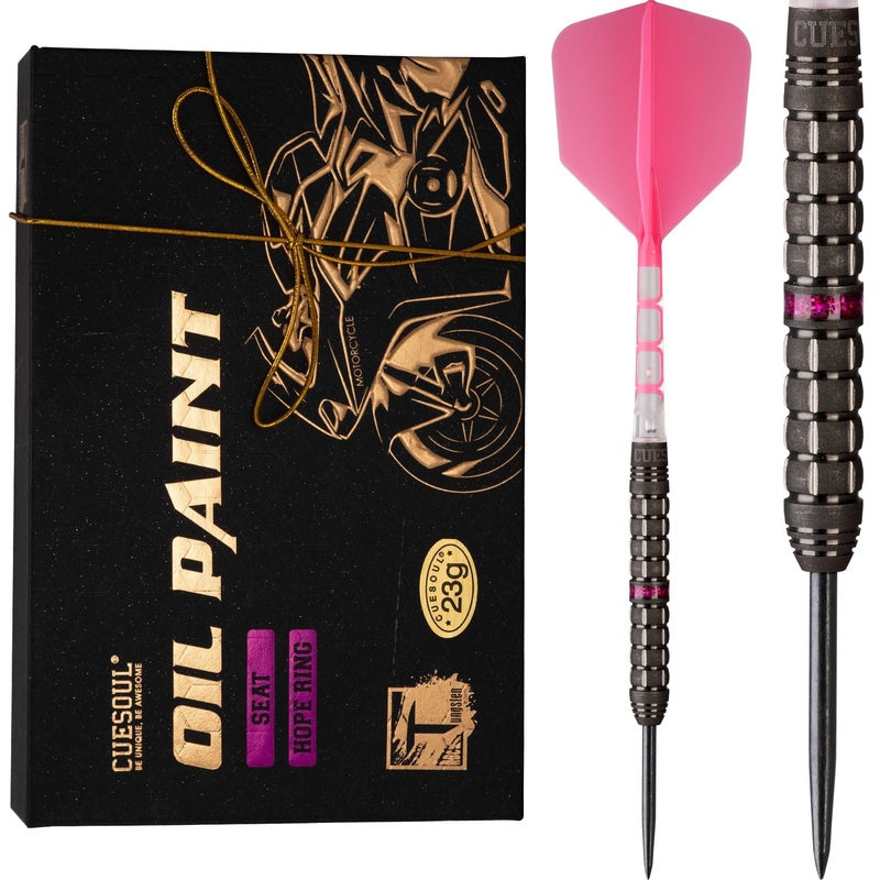 Cuesoul Motorcycle Darts – Steel Tip Tungsten – Seat – Hope Ring – Pink 23g