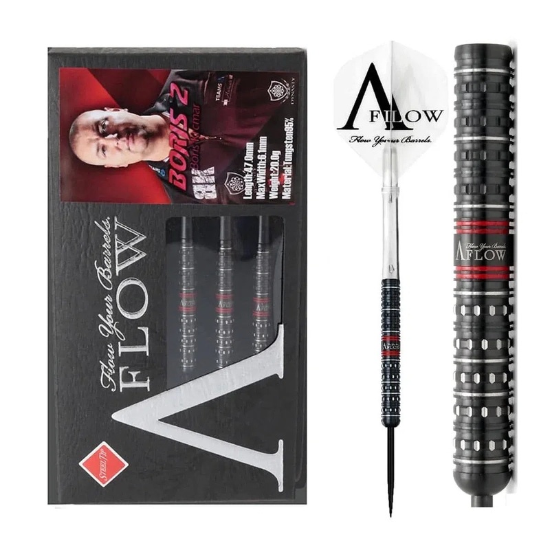 Dynasty Black Line – Boris Krcmar V2 Black 95% Tungsten Steel Tip Darts 20 GRAM