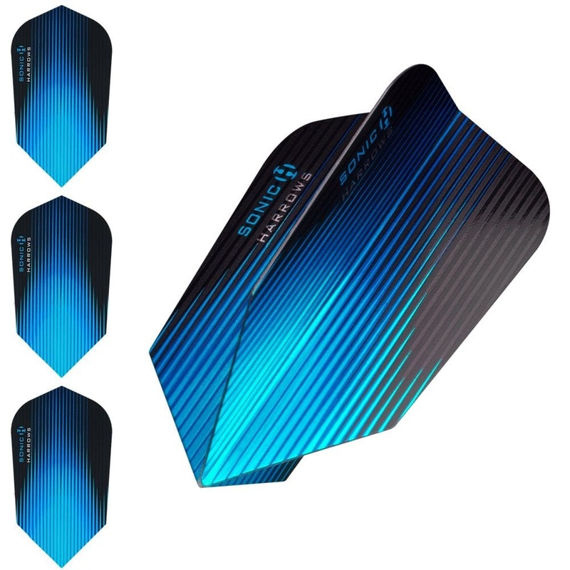 *Harrows Sonic Dart Flights – Slim Shape – 100 Micron Aqua Blue