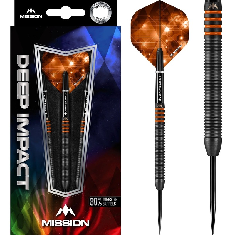 MISSION DEEP IMPACT DARTS – STEEL TIP – M4 – BLACK ORANGE 26g