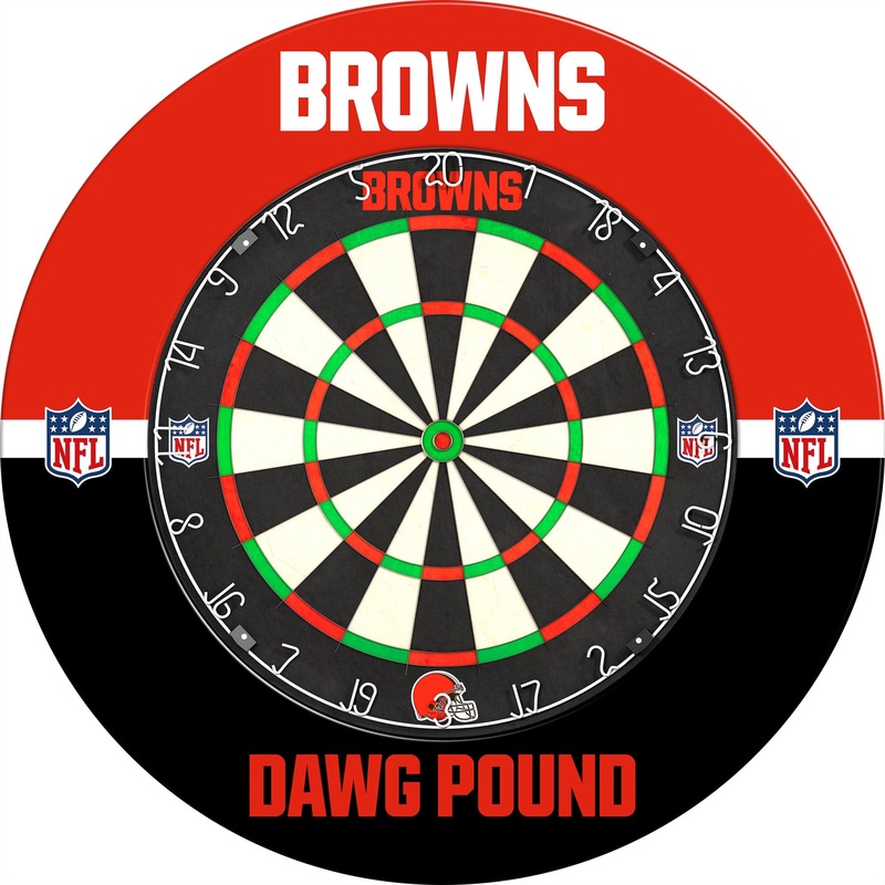 NFL – Printed Dartboard & Printed Surround – Official Licensed – Cleveland Browns