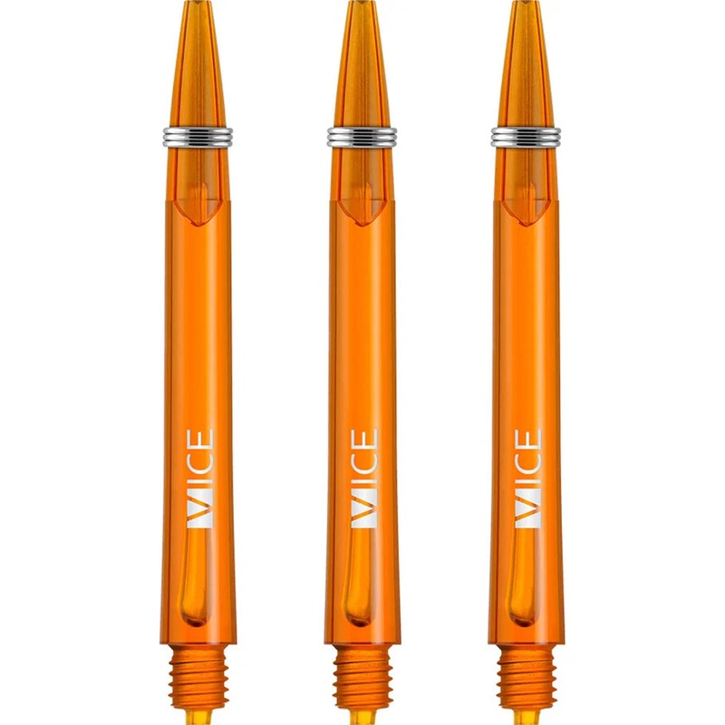 One80 Proplast Vice Dart Shafts – Transparent Orange – Medium Polycarbonate Medium (48mm in length excluding thread) Transparent Orange
