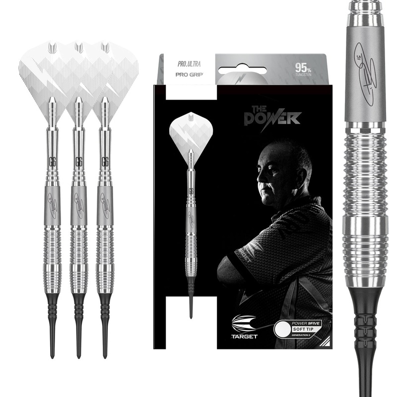 Phil Taylor Gen 6 9FIVE 95% Tungsten Soft Tip Darts by Target 18 Gram