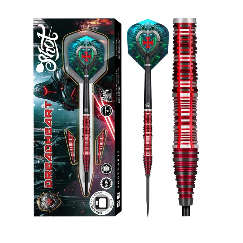 Shot Future Knights Dreadheart 90% Tungsten Steel Tip Darts 23 GRAM