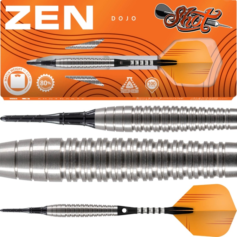 Shot – Zen Dojo Darts – Soft Tip – 80% Tungsten – 18g 20g 18 grams