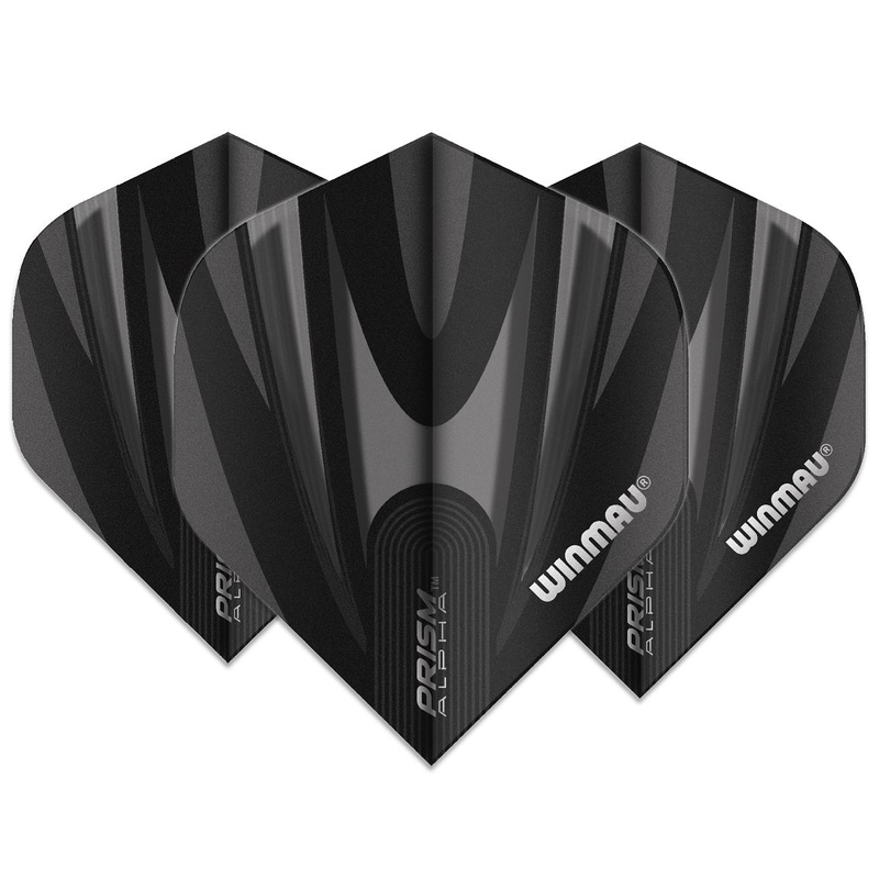 Winmau Prism Alpha Dart Flights 100 micron Standard Grey / Black Grey / Black