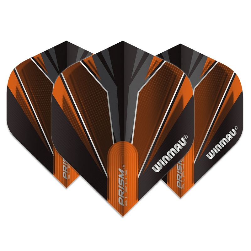 Winmau Prism Alpha Dart Flights 100 micron Standard Orange / Black Orange / Black