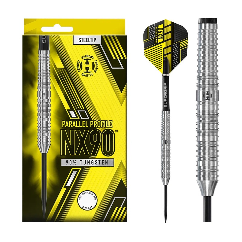Harrows NX90 Parallel 90% Tungsten Steel Tip Darts 22 GRAM
