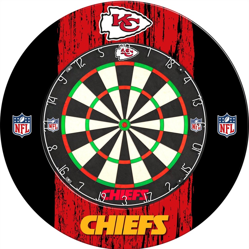 NFL – Printed Dartboard & Printed Surround – Official Licensed – Kansas City Chiefs