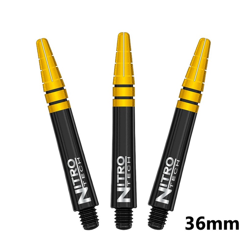 Red Dragon Nitro Ionic Dart Shafts Black/Gold Short – 36mm