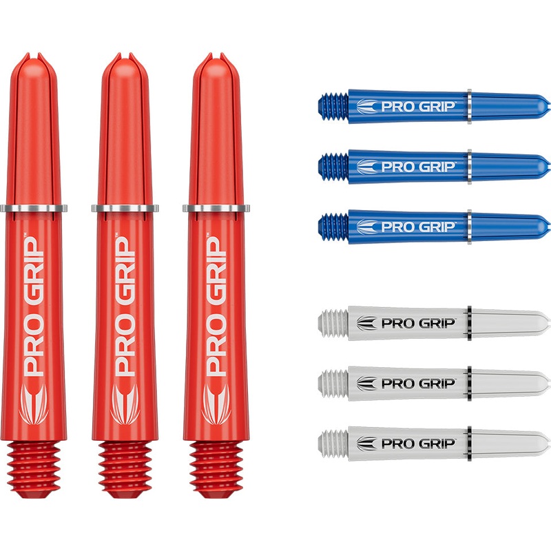Target Pro Grip Dart Shafts – Short Red/ Blue/ White (3 Sets)