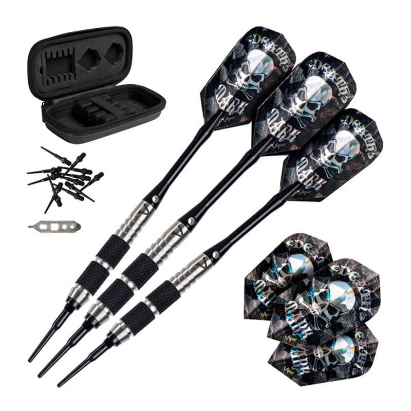 Viper Desperado Darts – Soft Tip – 80% – inc Extras – D3 – Twin-Knurl – Black 18g