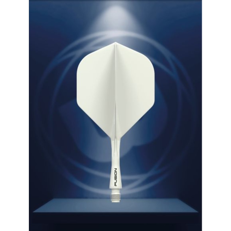 Winmau Fusion Integrated Flight & Shaft Solid White Short White Short (22mm in length excluding thread) Polycarbonate