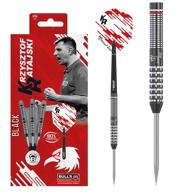 Bull’s DE Krzysztof Ratajski Gen 2 Black Edition 90% Tungsten Steel Tip Darts 22 GRAM
