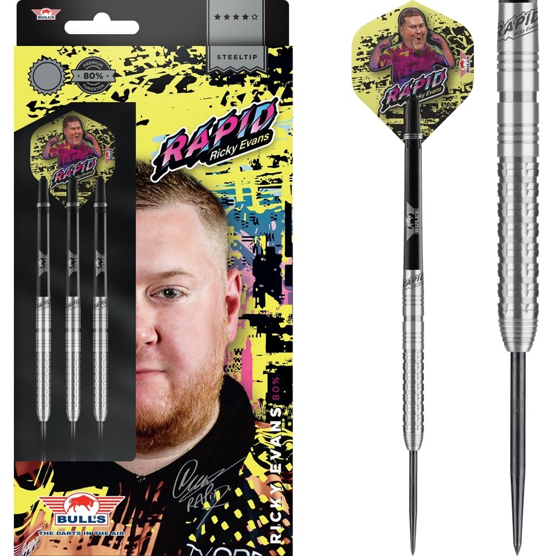 Bulls Ricky Evans Darts – Steel Tip – 80% – Rapid – Natural 21g