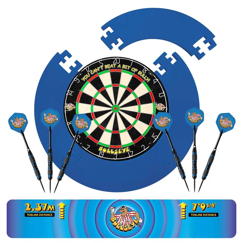 *Bullseye Home Darts Centre – Surround, Dartboard, 6 Darts – Bully Logo