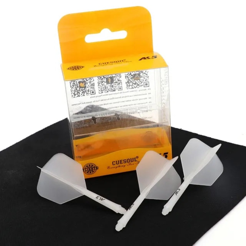 CUESOUL ROST AK5 Integrated Dart Shaft & Flight – Big Wing Shape – Long – Ice White Ice White Long (33mm in length excluding thread) Big Wing