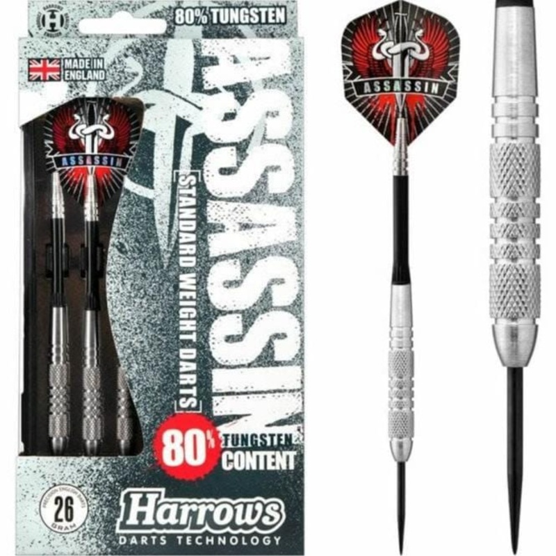 Harrows Assassin Darts – Steel Tip – Std – Knurled – 26g 26g