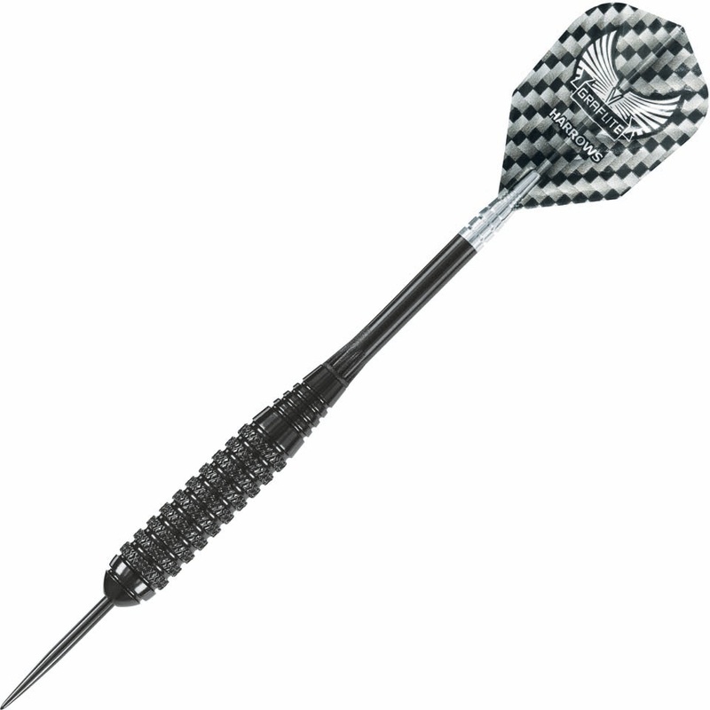 Harrows Black Arrow Knurled Steel Tip Darts – 23gm