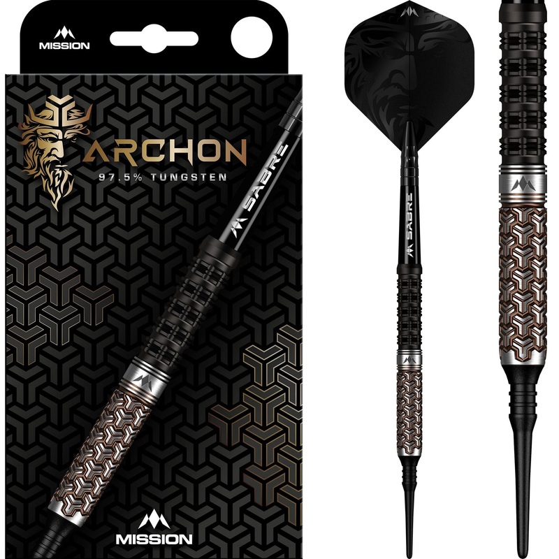 Mission Archon Darts – Soft Tip – 97.5% – Black & Bronze PVD 18g