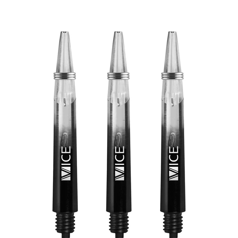 One80 Proplast Vice Dart Shafts – Black/Clear – In Between Polycarbonate In Between (41mm in length excluding thread) Black/Clear