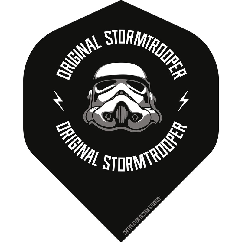 Original StormTrooper Dart Flights – Official Licensed – No2 – Std – Storm Trooper – Logo on Black