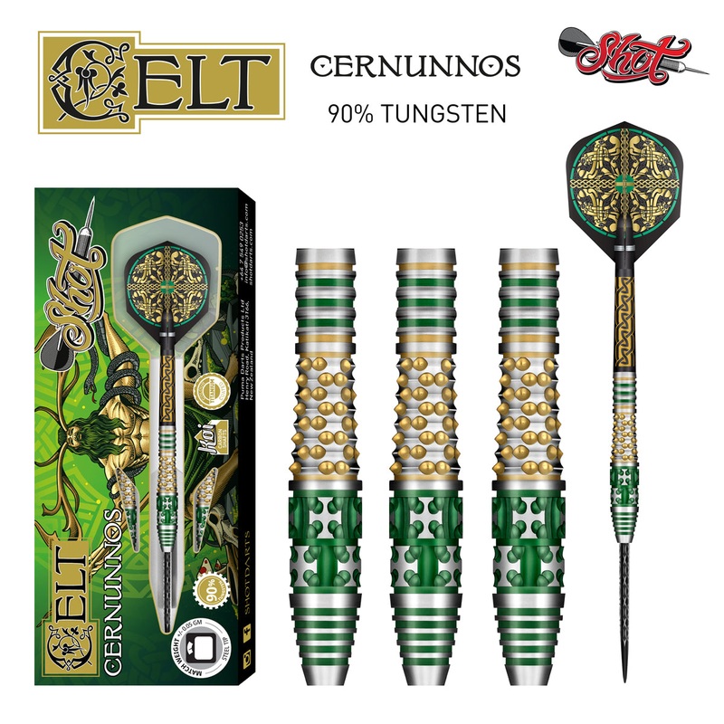 Shot Celt Cernunnos Steel Tip Dart Set – 90% Tungsten 22gm