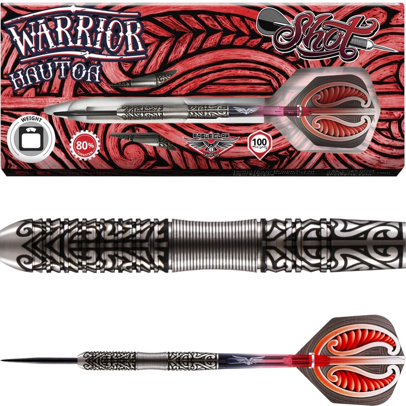Shot – Warrior Hautoa Darts – Steel Tip – 80% Tungsten – 22g 24g 26g 22 grams