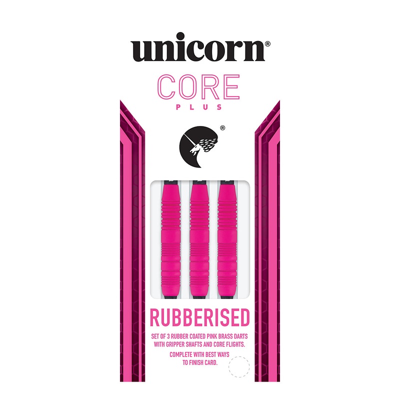 Unicorn Core Plus Rubberised Pink Brass Soft Tip Darts Pink 17 grams