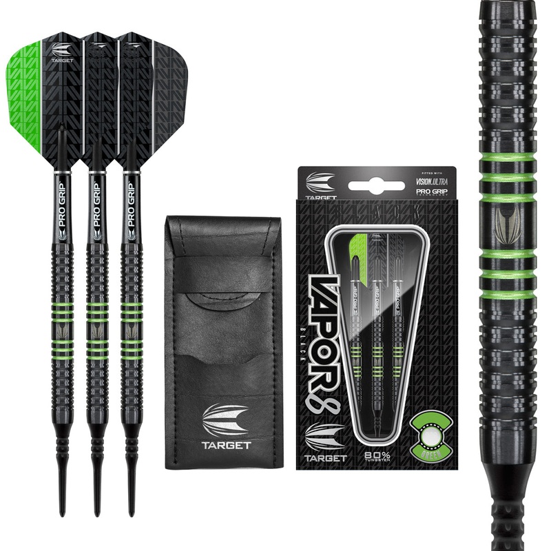 Vapor 8 Black with Green Rings Soft Tip Darts by Target – Vapor8 18 Gram