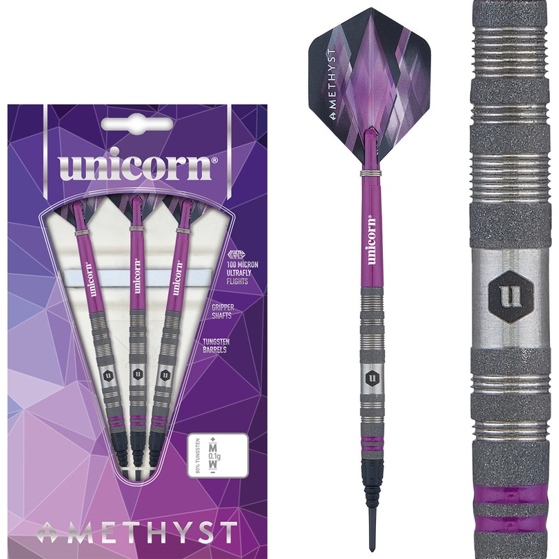 Amethyst 2 80% Tungsten Soft Tip Darts by Unicorn 18 Gram