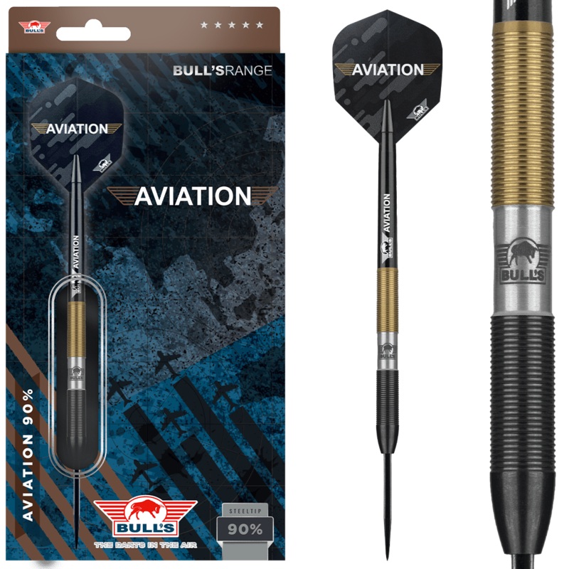 Bull’s NL Aviation 90% Tungsten 24 gram Steel Tip Dart Set