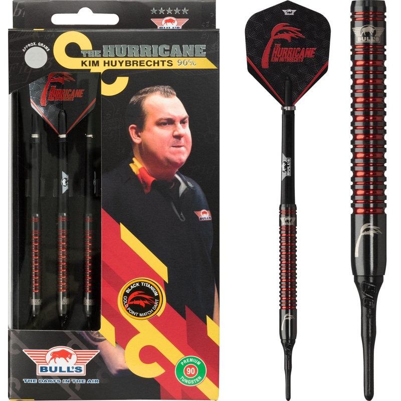 *Bulls Kim Huybrechts Darts – Soft Tip – Black – The Hurricane 18g
