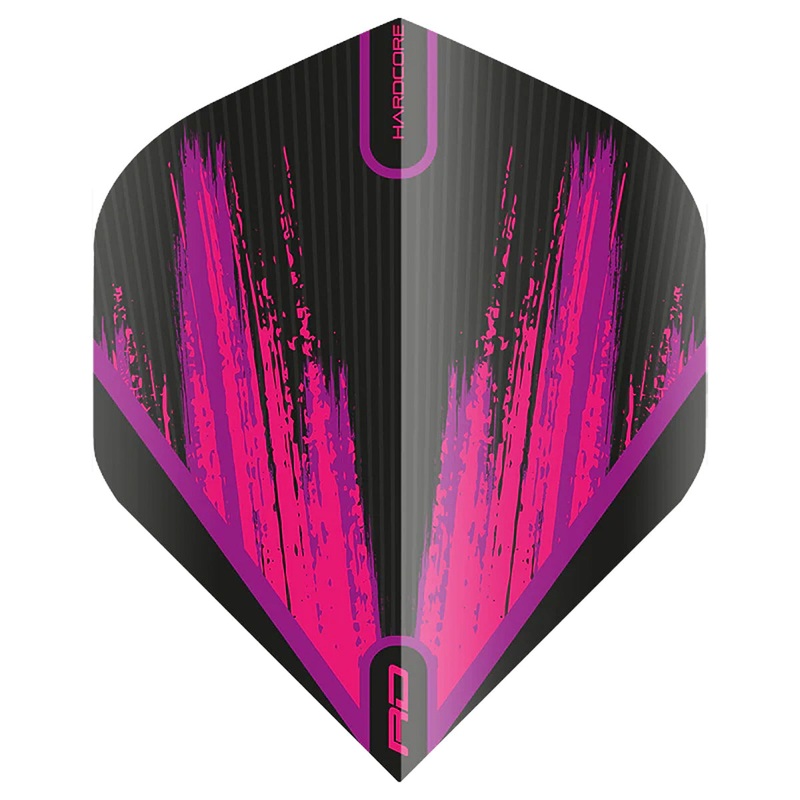 Hardcore Radical Black & Pink Standard Dart Flights by Red Dragon
