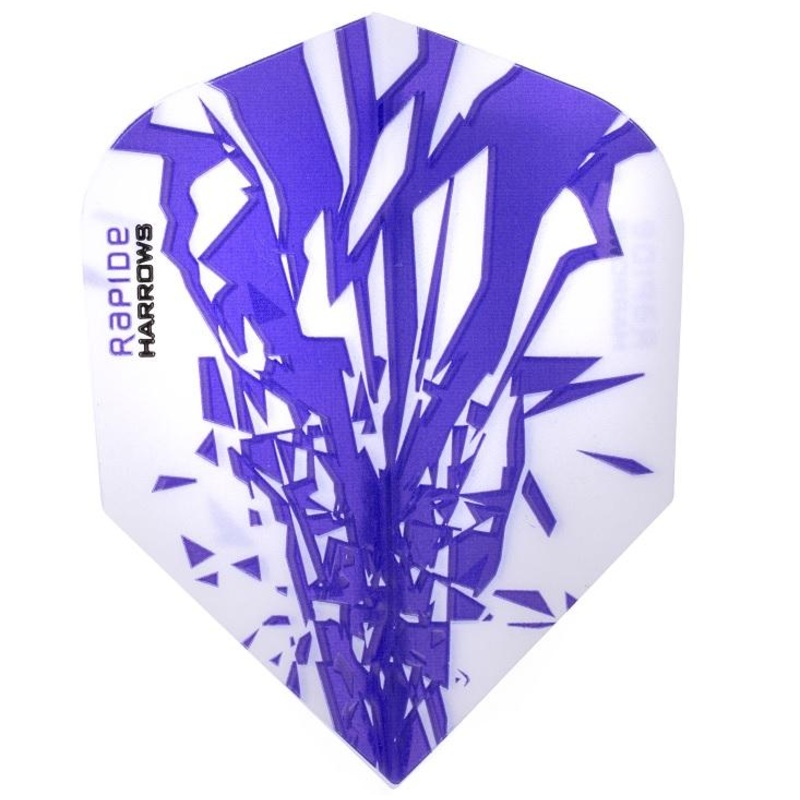 Harrows Rapide Purple on White Dart Flights Purple