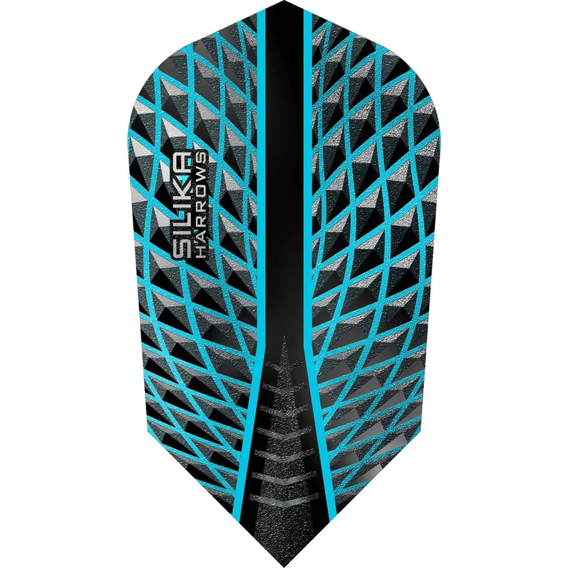 Harrows Silika – Patented Tough Crystalline Coated Aqua Blue – Slim Dart Flights Slim 100 Micron Extra Strong
