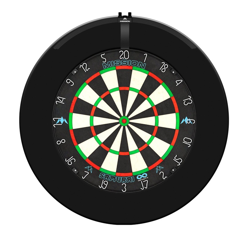 Mission Samurai Infinity Dartboard Set – Dart Board, Surround & Torus 100 Light – Black