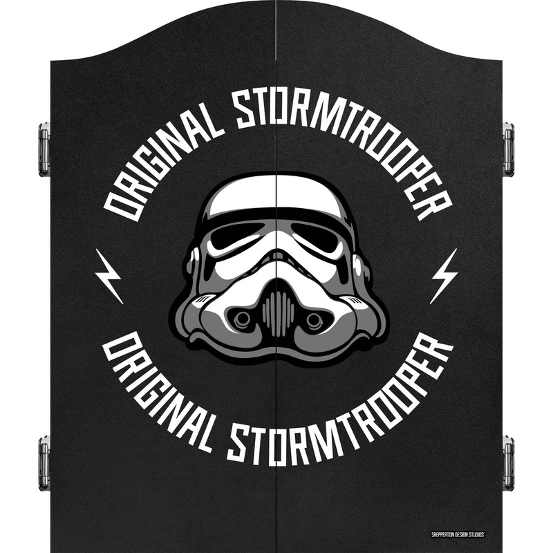Original StormTrooper Dartboard Cabinet – C3 – Black Base – Storm Trooper – Original Stormtrooper