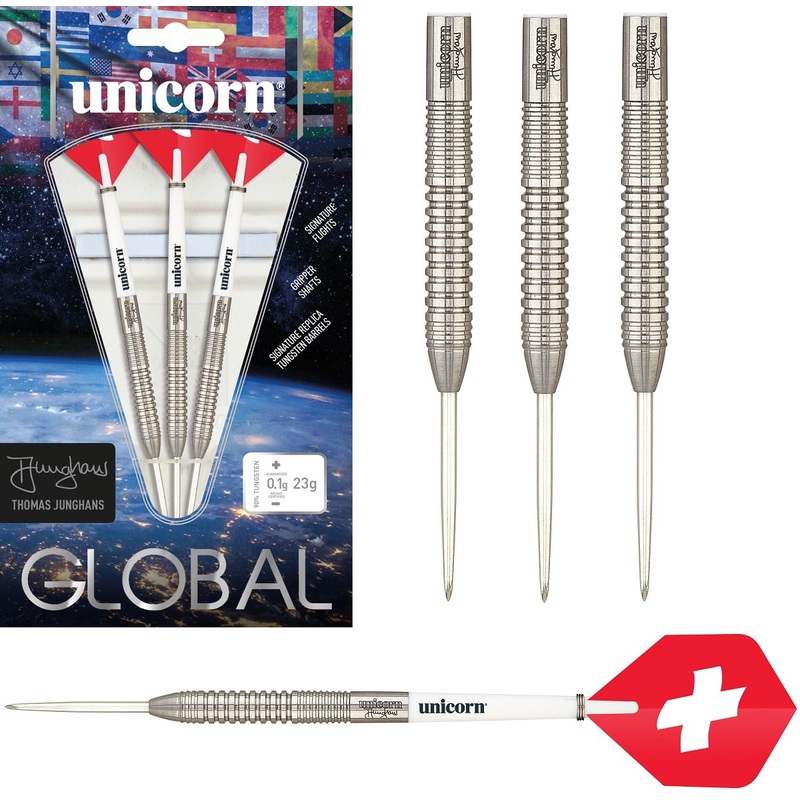 Thomas Junghans 90% Tungsten Global Steel Tip Darts by Unicorn 23 Gram