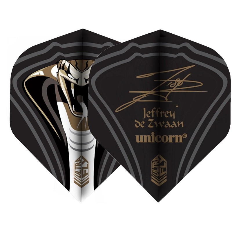 Unicorn Jeffrey De Zwaan Ultrafly Big Wing Dart Flights Black Cobra