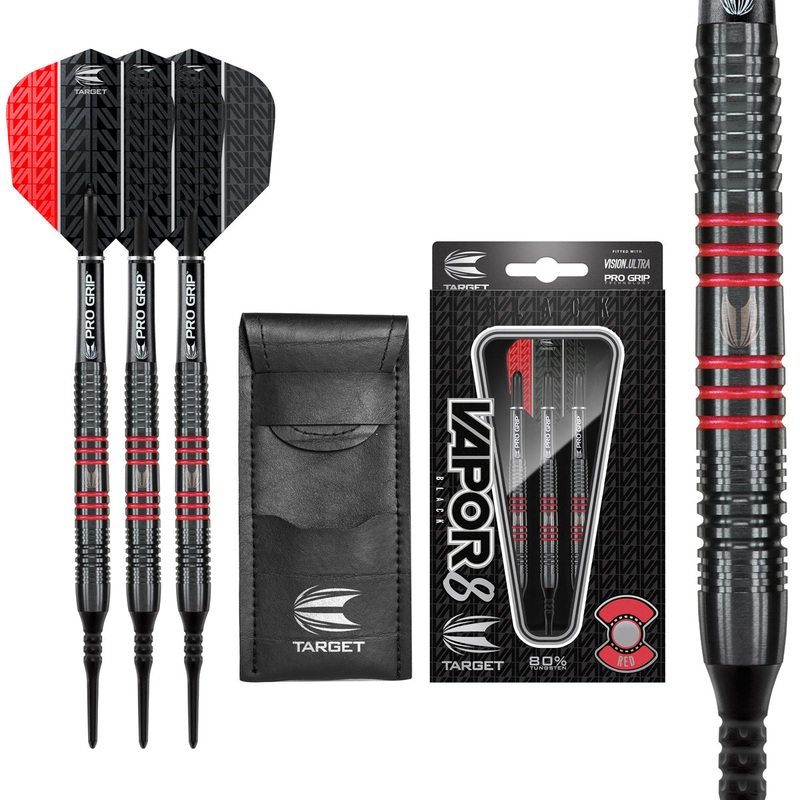 Vapor 8 Black with Red Rings Soft Tip Darts by Target – Vapor8 19 Gram