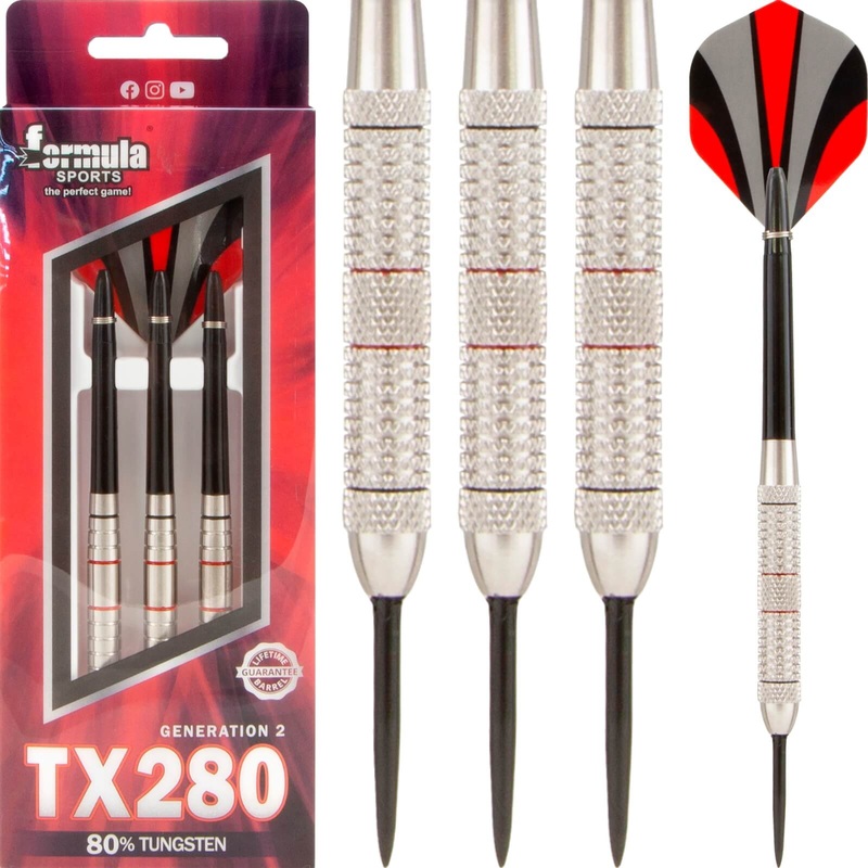 Formula Sports – TX280 Gen 2 Darts – Steel Tip – 80% Tungsten – 25g