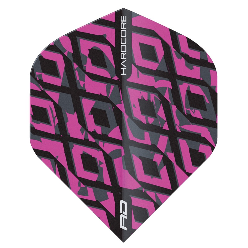 Hardcore Radical Black & Pink Squares Standard Dart Flights by Red Dragon