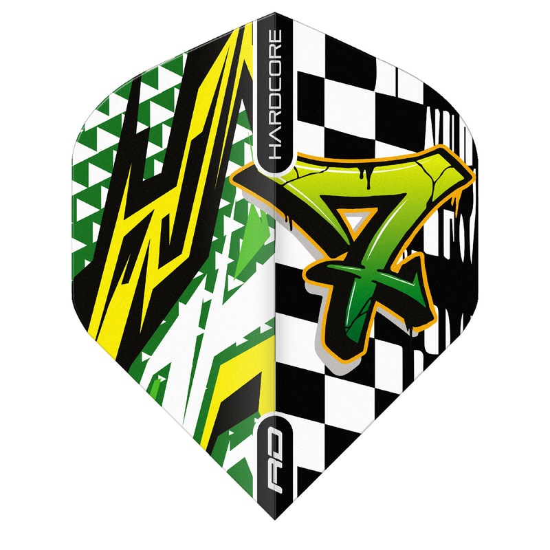Hardcore XT Black, White & Green Standard Dart Flights by Red Dragon